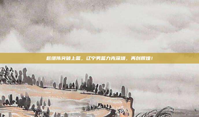 赵继伟突破上篮，辽宁男篮力克深圳，再创辉煌！  第1张