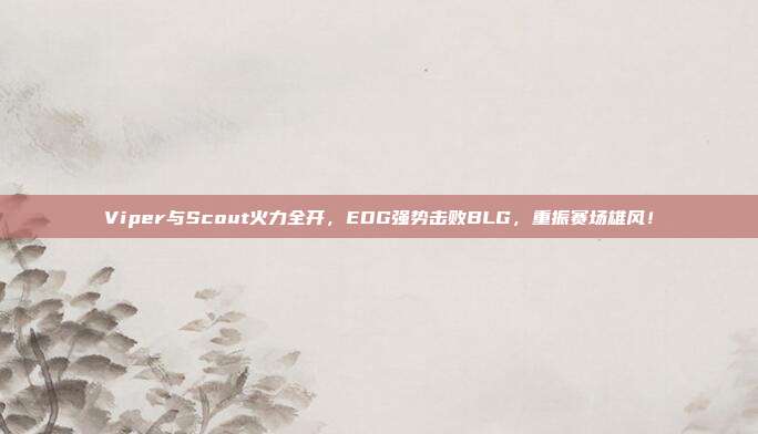 Viper与Scout火力全开，EDG强势击败BLG，重振赛场雄风！  第1张