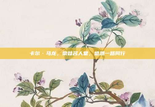 卡尔·马龙，荣登名人堂，感恩一路同行  第1张