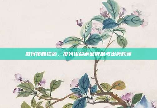 麻将策略揭秘，排列组合解密牌型与出牌规律  第1张