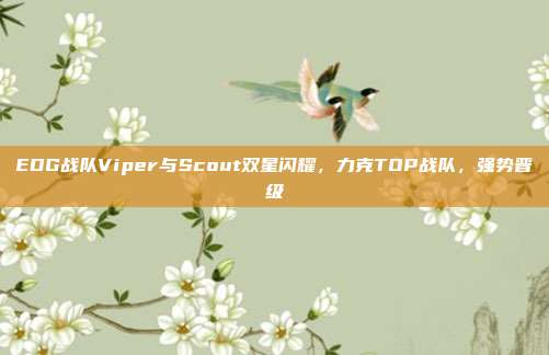 EDG战队Viper与Scout双星闪耀，力克TOP战队，强势晋级  第1张